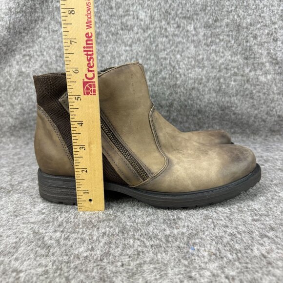 ✅Womens 9 Earth Jordan Stone Ankle Boots Brown Leather Side Zipper PEELING LINER - Picture 8 of 14